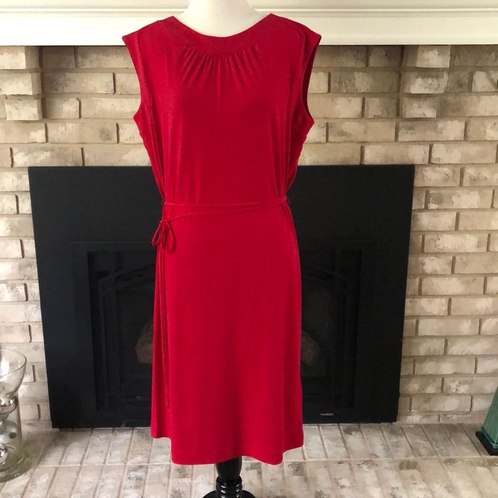 Talbots Red Casual Belted Dress size 8